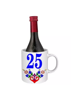 Hrnček SK s vínom - k narodeninám s číslom 25