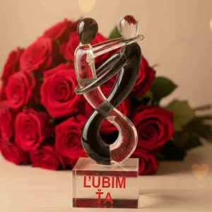 Sklenený párik ľúbim ťa 9296-3