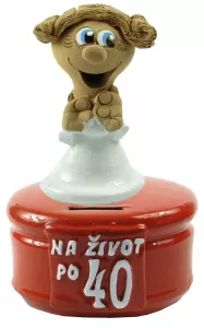Pokladnička farebná s postavičkou ženy a číslom 40