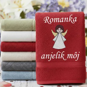 Osuška s anjelikom a menom na želanie