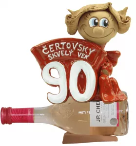 Čertica - sediaca na víne s číslom k narodeninám 90