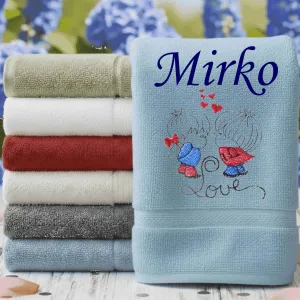 Osuška pre zamilovaných s menom na želanie