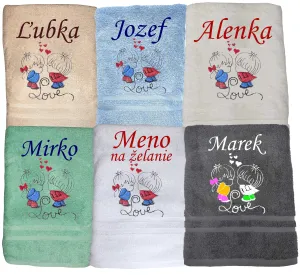 Osuška pre zamilovaných s menom na želanie