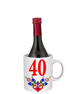 Hrnček SK2 s vínom - k narodeninám s číslom 40