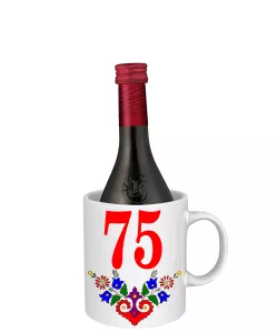 Hrnček SK2 s vínom - k narodeninám s číslom 75