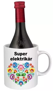 Hrnček SK s vínom - super elektrikár Biele víno
