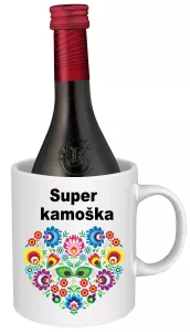 Hrnček SK s vínom - super kamoška Biele víno