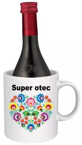 Hrnček SK s vínom - super otec Biele víno