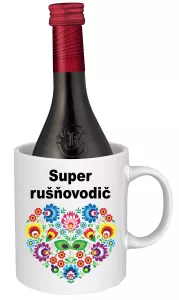 Hrnček SK s vínom - super rušňovodič Červené víno