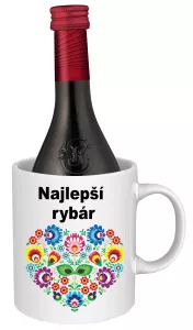 Hrnček SK s vínom - najlepší rybár Biele víno