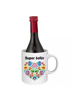 Hrnček SK s vínom - super šofér Biele víno