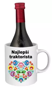 Hrnček SK s vínom - najlepší traktorista Červené víno