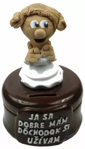 Pokladnička s postavou - ja sa dobre mám, dôchodok si užívam žena