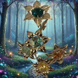 Kytica v kvetináči s farebnými krištáľmi