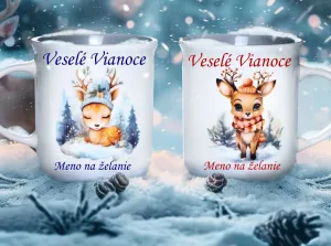 Vianočný hrnček s laňou a menom na želanie
