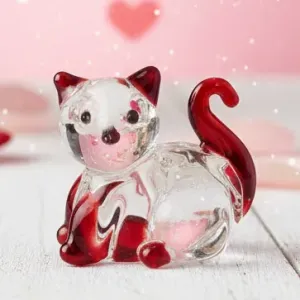 Mačiatko sklenené červené