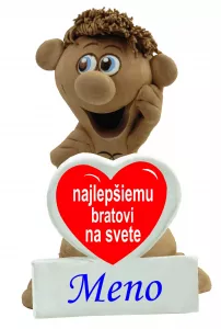 Postavička s menom a srdiečkom - najlepší brat