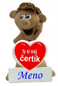 Postavička s menom a srdiečkom - ty si môj čertík