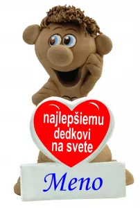 Postavička s menom a srdiečkom - dedkovi