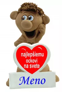Postavička s menom a srdiečkom - najlepšiemu ockovi na svete