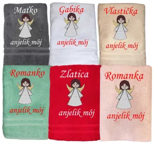 Osuška s anjelikom a menom na želanie