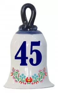 Zvonček k narodeninám s číslom 45 Modrá