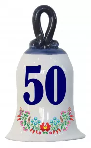 Zvonček k narodeninám s číslom 50 Modrá