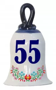 Zvonček k narodeninám s číslom 55 Modrá