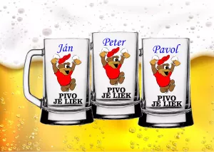 Sklenený pivný pohár