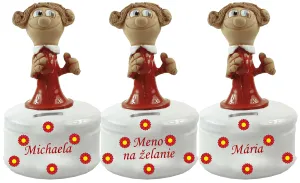 Pokladnička farebná s postavičkou ženy a menom na želanie