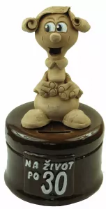 Pokladnička s postavou k narodeninám s číslom 30 žena