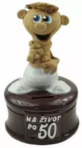 Pokladnička s postavou k narodeninám s číslom 50 muž
