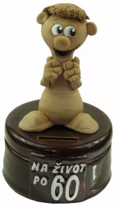 Pokladnička s postavou k narodeninám s číslom 60 muž