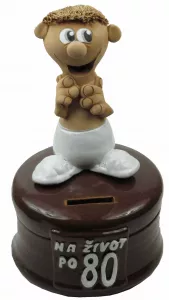 Pokladnička s postavou k narodeninám s číslom 80 muž