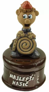 Pokladnička s postavou - hasič