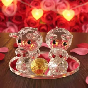 Sklenený párik zamilovaných prasiatok