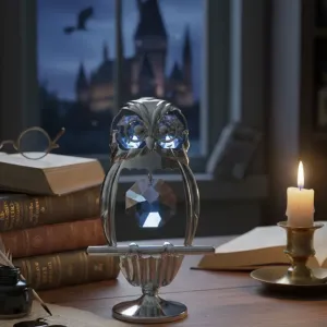 Sova strieborná so Swarovski krištáľmi