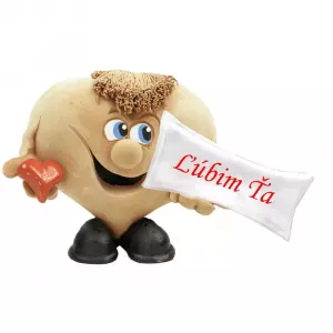 Srdiečko so srdiečkom – muž s nápisom ľúbim ťa