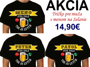Tričko pre muža s pivom a menom