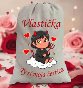Darčekové vrecko s menom - ty si moja čertica