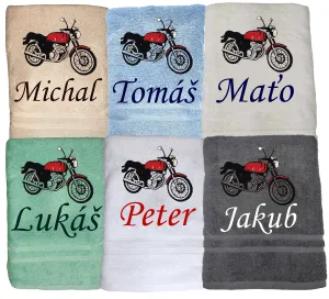 Osuška s motorkou a menom na želanie