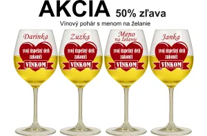 Pohár na víno s menom na želanie