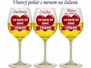 Pohár na víno s menom na želanie