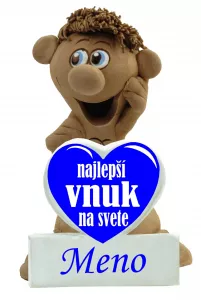 Postavička s menom a srdiečkom - najlepší vnuk