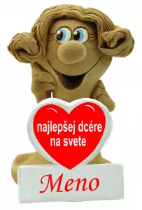 Postavička s menom a srdiečkom - najlepšej dcére