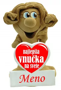 Postavička s menom a srdiečkom - najlepšia vnučka