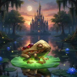 Žabka s rubínovými Swarovski krištáľmi