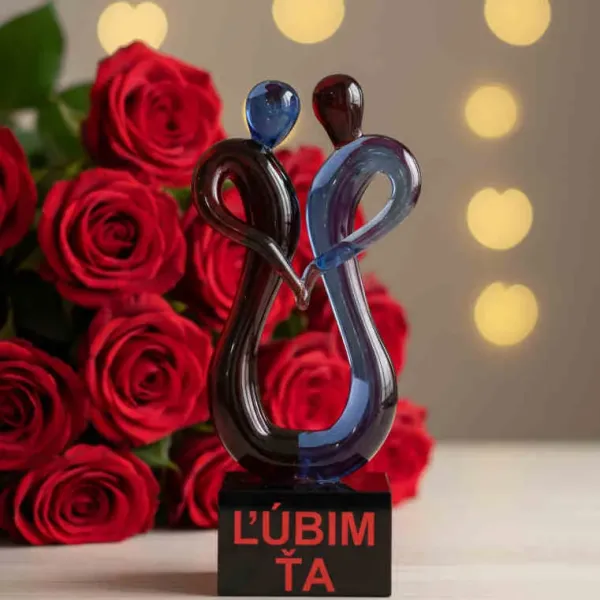 Sklenený párik ľúbim ťa 9197-1