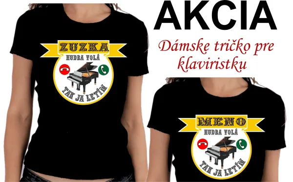 Tričko pre klaviristku s menom na želanie.