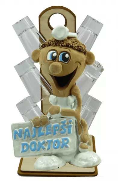 Stromček s pohárikmi a figúrkou - najlepší doktor